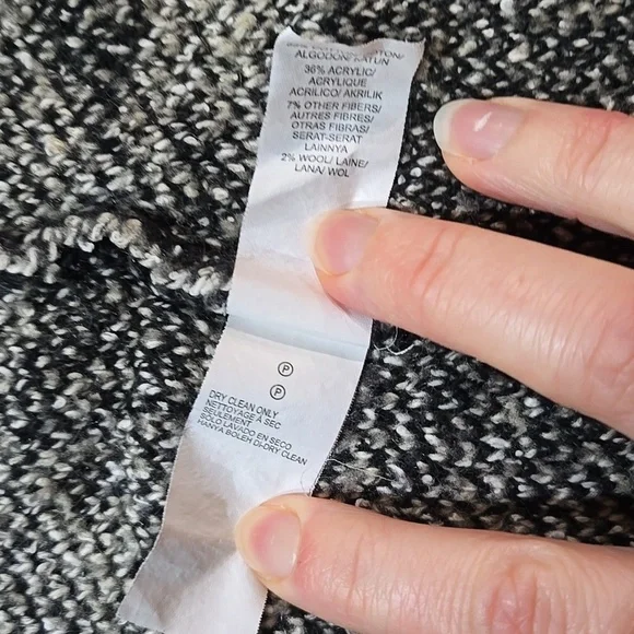 Lucky Brand Black & Cream Southwestern Open Cardigan Sweater Size Large - Picture 6 of 9